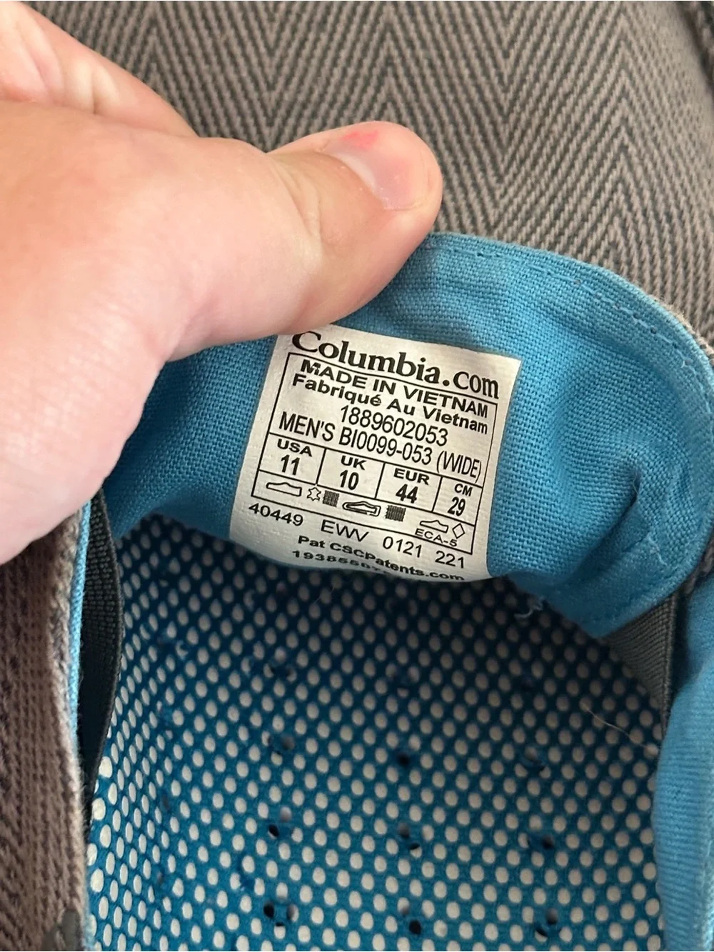 Columbia Bahama Vent PFG Shoe Mens Size 11 Gray Canvas Boat Shoe Casual Low Top